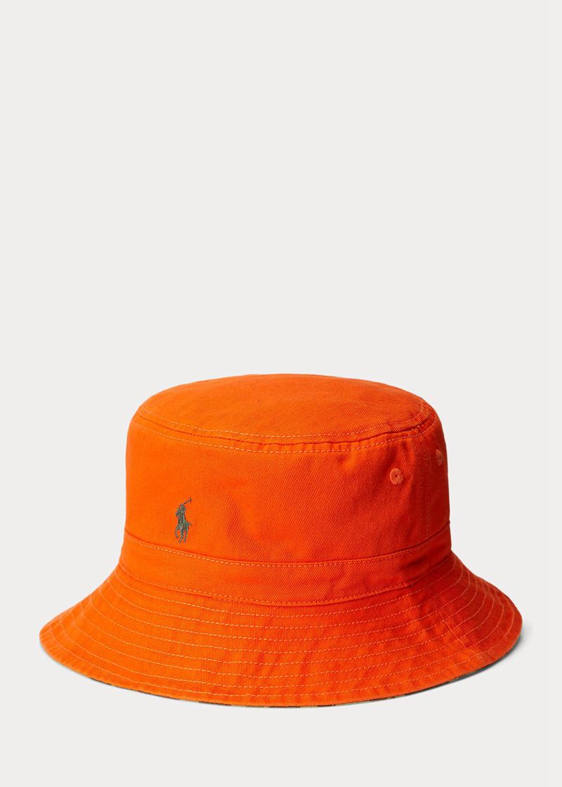 Gorra Ralph Lauren Niño 6-14 Años Reversible Cotton Bucket Chile Naranjas UARYL-5627